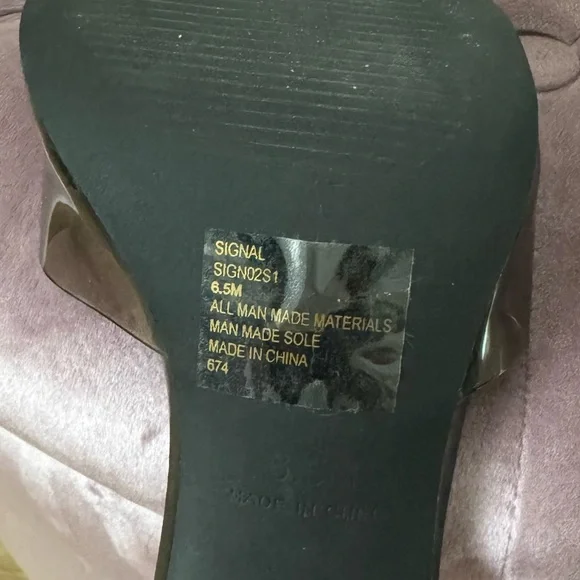 Steve Madden Black Clear Mule Square Sandals - Picture 4 of 4